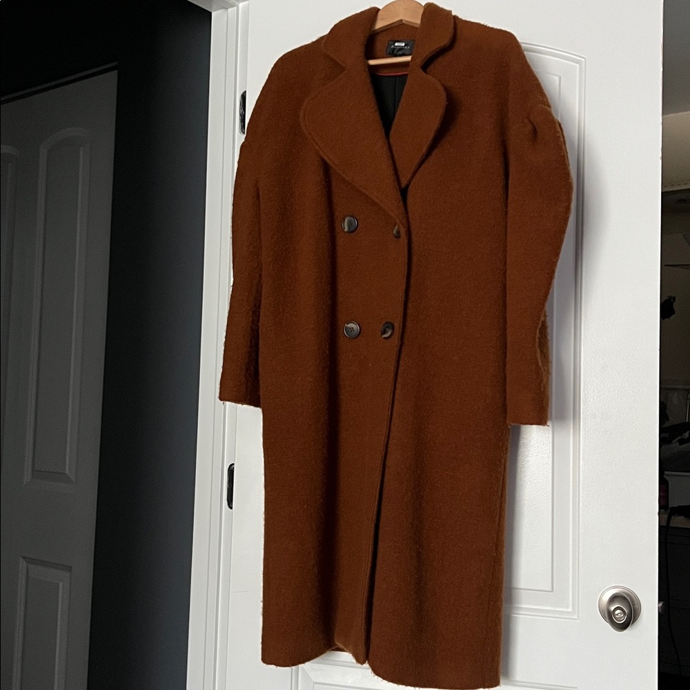 Line & Dot LEONORA Rich burnt orange Brown Coat S - Picture 4 of 9